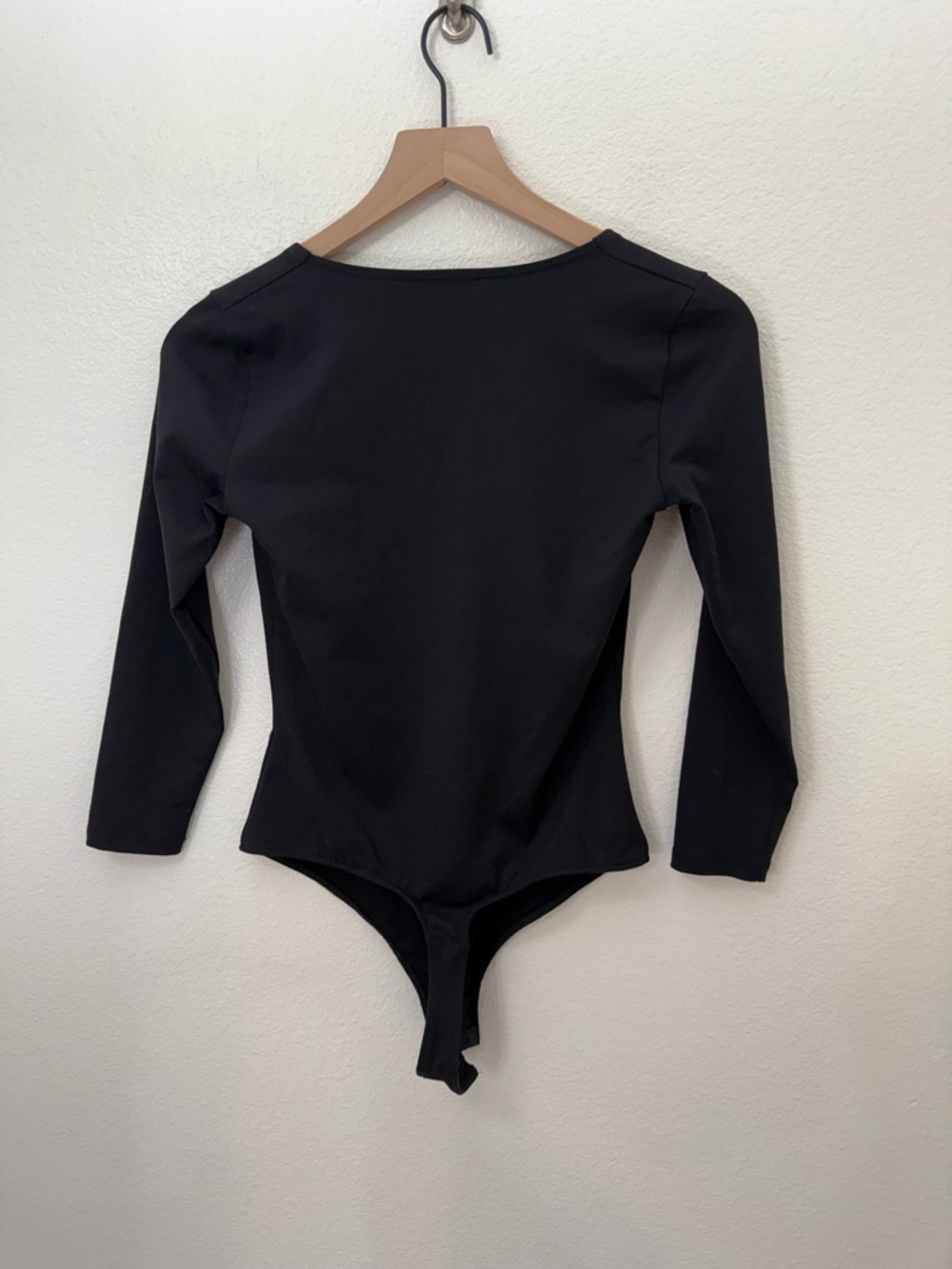 Free People Intimately Black Square Neck Long Sleeve Bodysuit Small - Picture 7 of 11